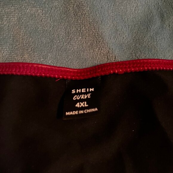 Shein Size 4xl Maroon Faux Leather Cropped Top - Picture 5 of 7